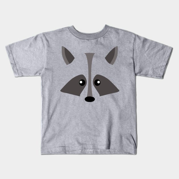 Racoon Face - Cute Halloween Costume Kids T-Shirt by ArtHQ